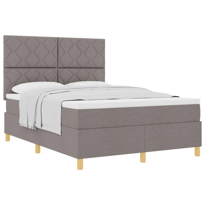 Box spring seng med madras Gråbrun 160 x 200 cm Stof