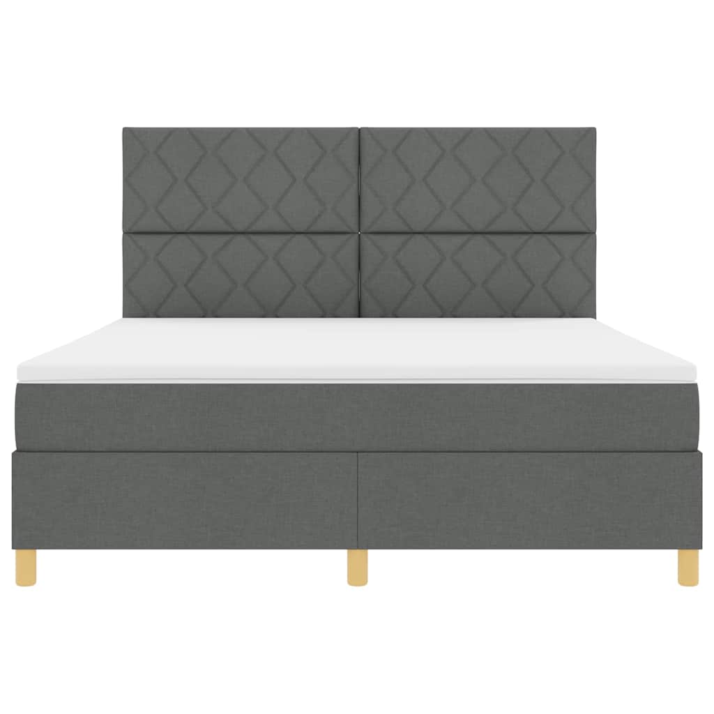 Box spring seng med hovedgærde Mørkegrå 180 x 200 cm Stof