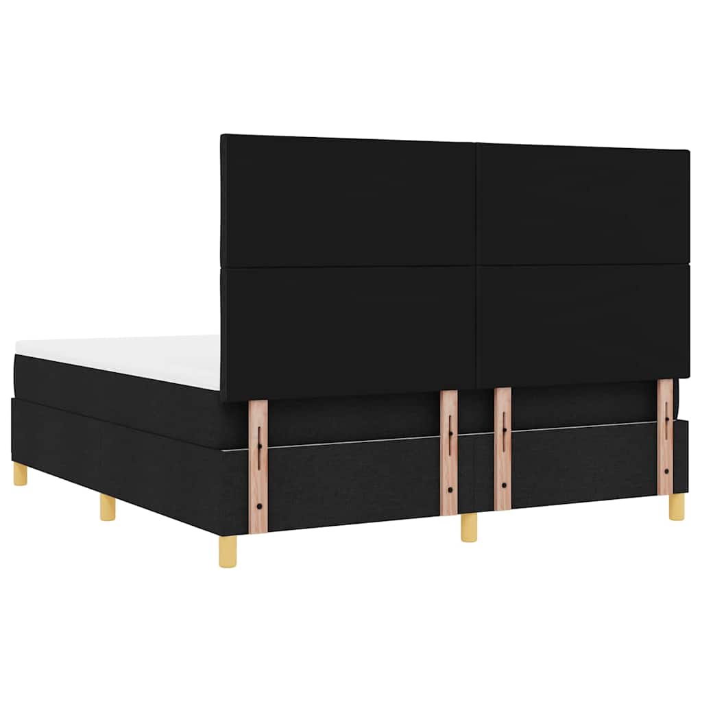 Box spring seng med hovedgærde Sort 180 x 200 cm Stof