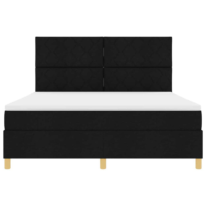 Box spring seng med hovedgærde Sort 180 x 200 cm Stof