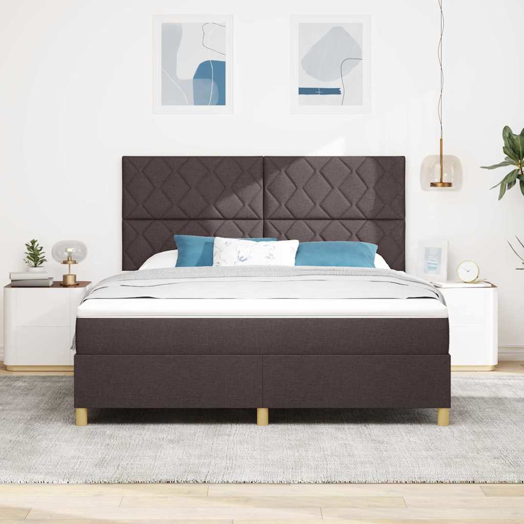 Box spring seng med madras Mørk Brun 180 x 200 cm Stof