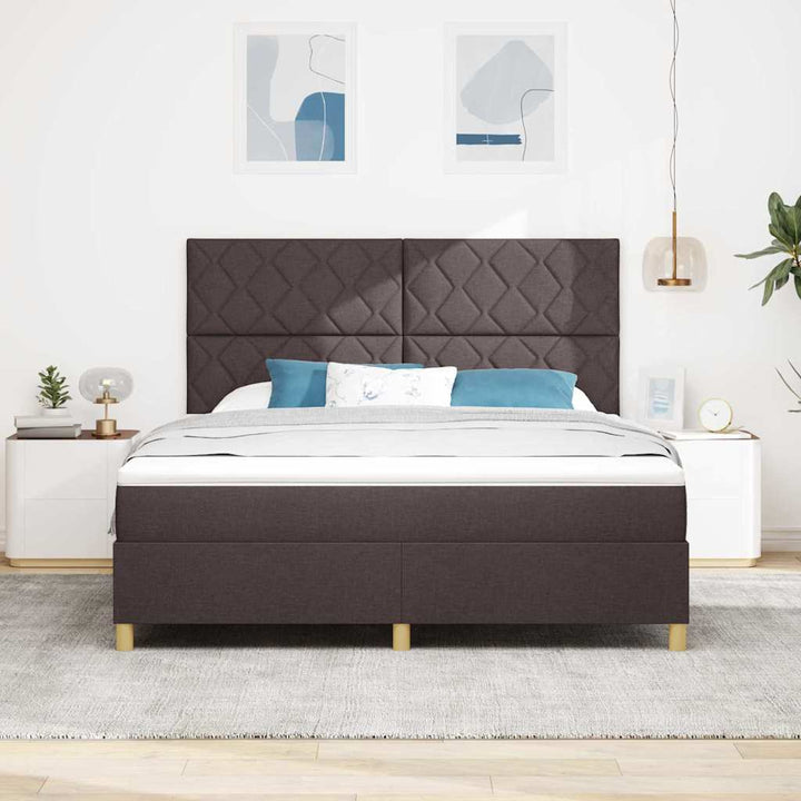 Box spring seng med madras Mørk Brun 180 x 200 cm Stof