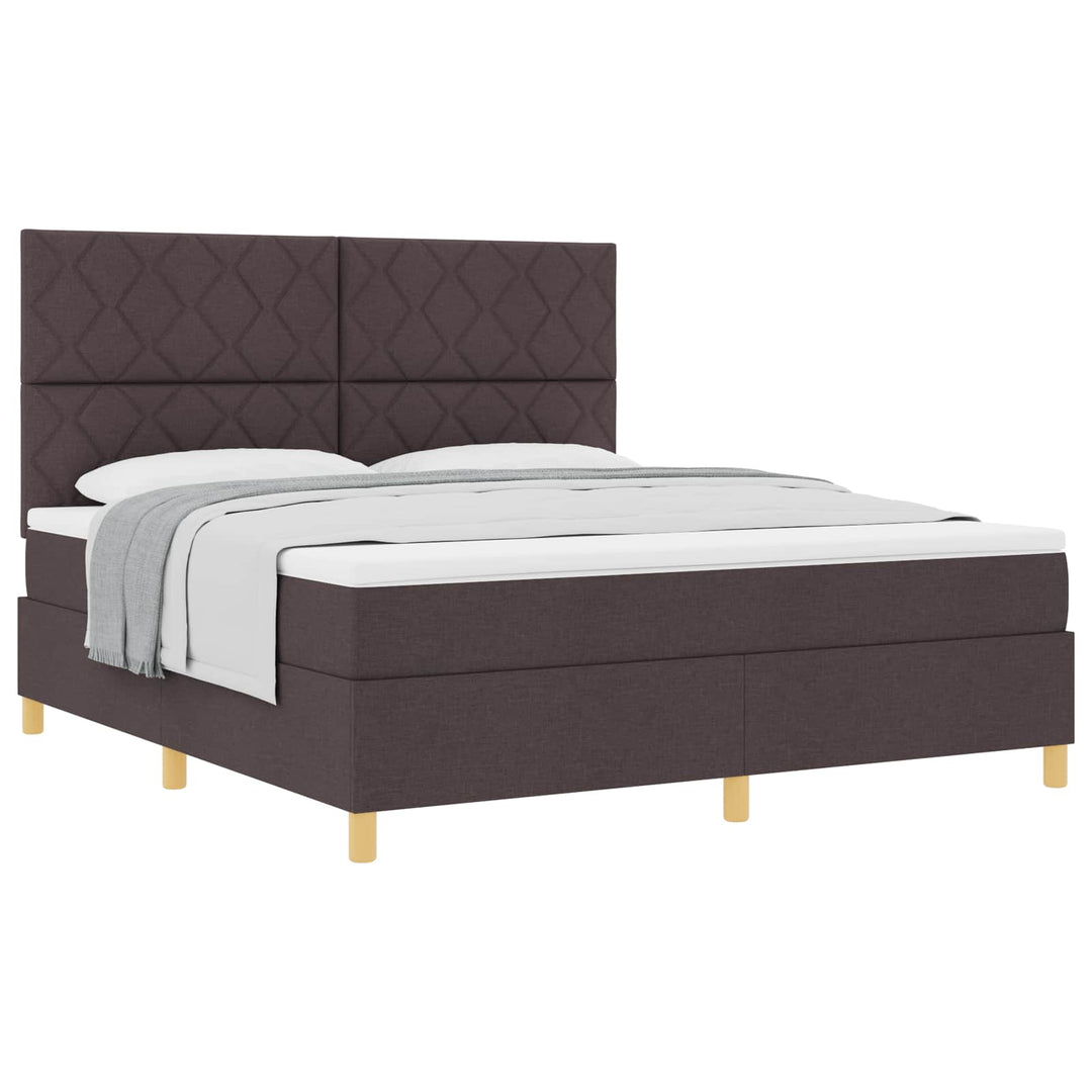 Box spring seng med madras Mørk Brun 180 x 200 cm Stof