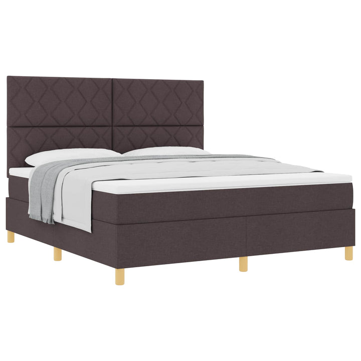 Box spring seng med madras Mørk Brun 180 x 200 cm Stof