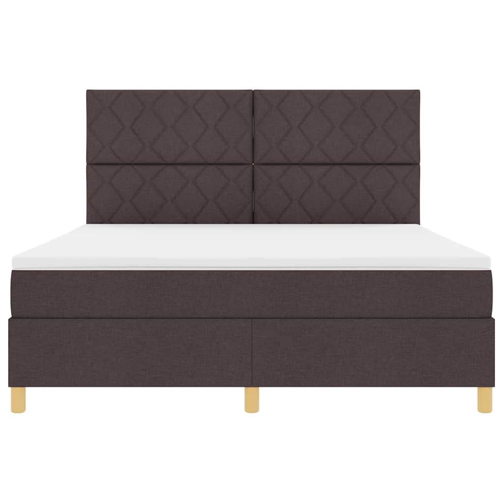Box spring seng med madras Mørk Brun 180 x 200 cm Stof