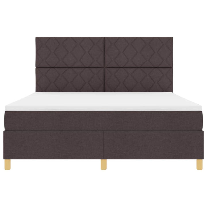 Box spring seng med madras Mørk Brun 180 x 200 cm Stof