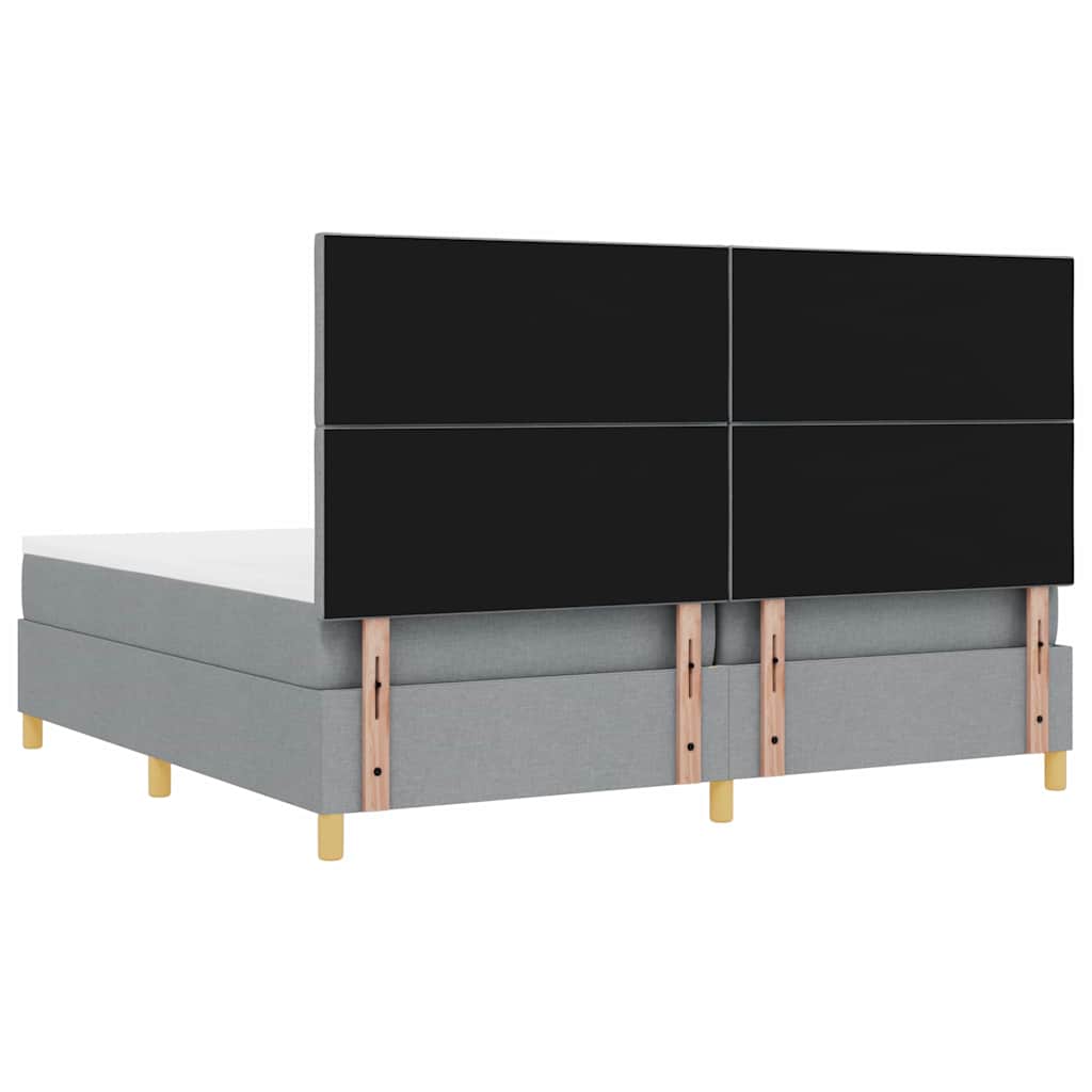 Box spring seng med madras Lysegrå 200 x 200 cm Stof