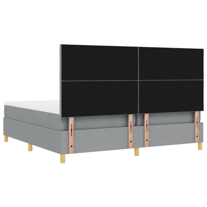 Box spring seng med madras Lysegrå 200 x 200 cm Stof