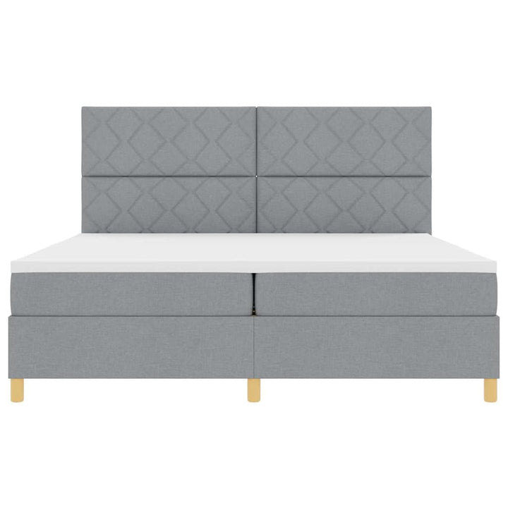 Box spring seng med madras Lysegrå 200 x 200 cm Stof