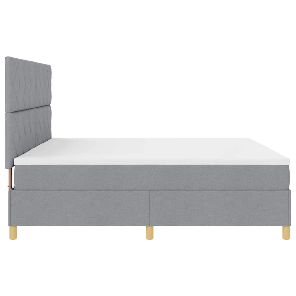 Box spring seng med madras Lysegrå 200 x 200 cm Stof