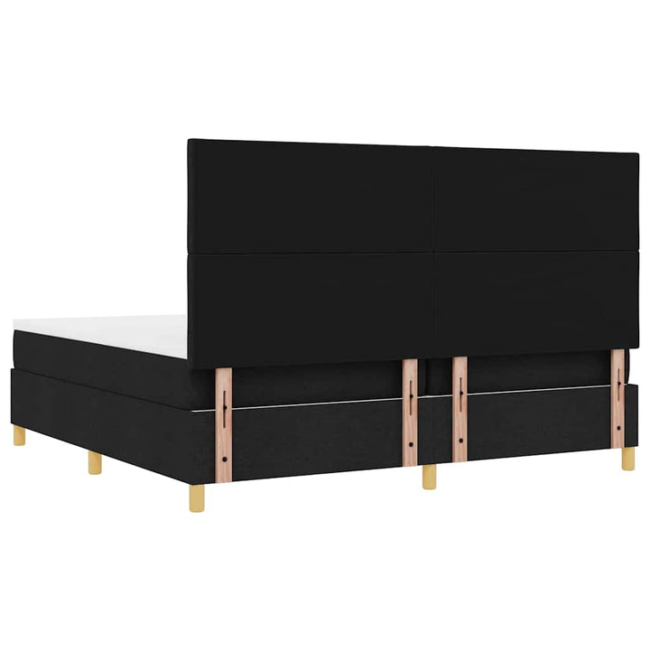 Box spring seng med madras Sort 200 x 200 cm Stof