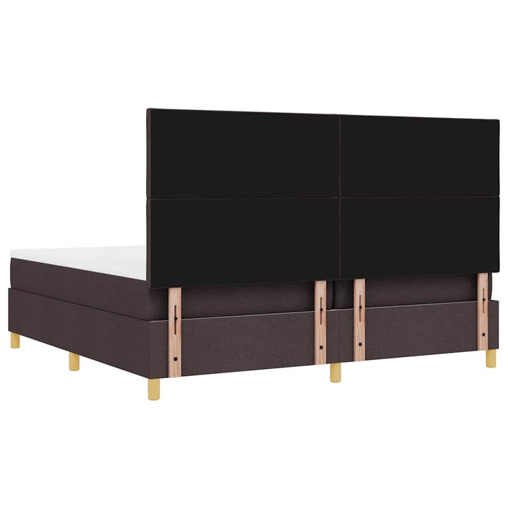 Box spring seng med madras Mørk Brun 200 x 200 cm Stof
