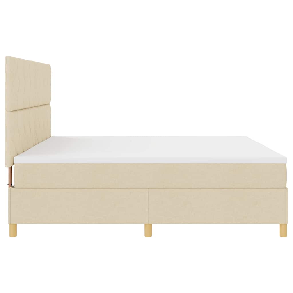 Box spring seng med madras Creme 200 x 200 cm Stof
