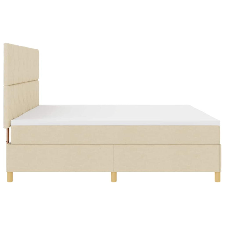 Box spring seng med madras Creme 200 x 200 cm Stof
