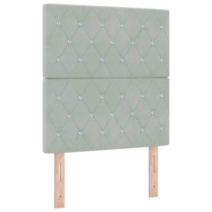 Box spring seng med madras Lysegrå 80 x 200 cm Fløjl