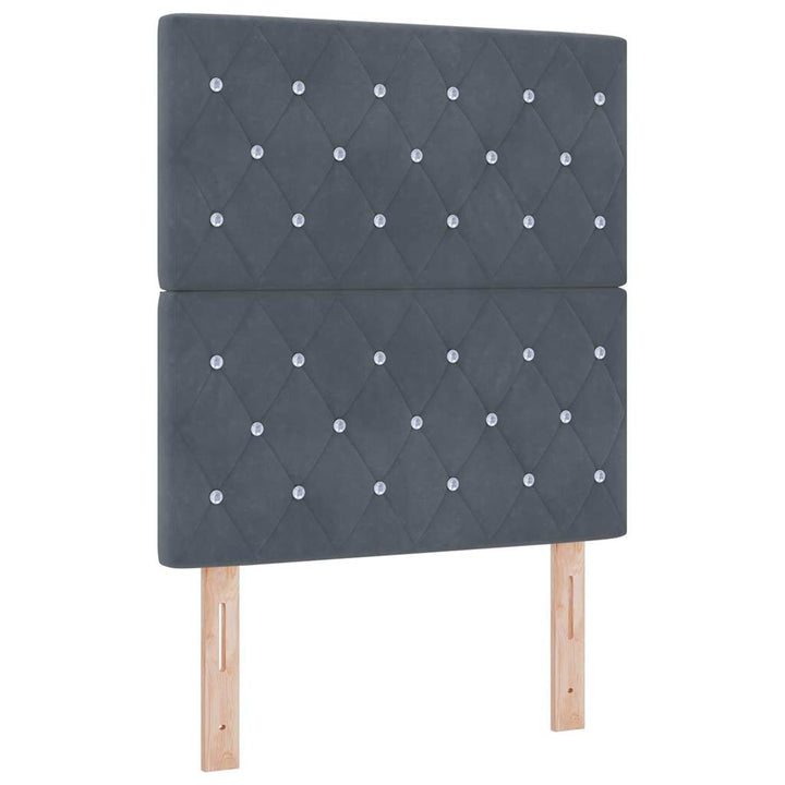 Box spring seng med madras Mørkegrå 80 x 200 cm Fløjl