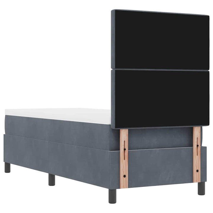 Box spring seng med madras Mørkegrå 80 x 200 cm Fløjl