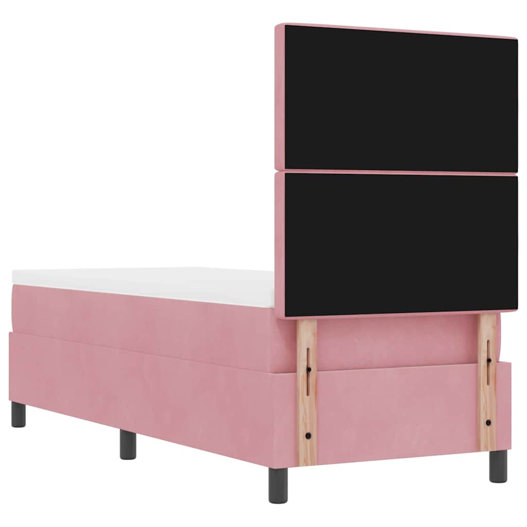 Box spring seng med madras Lyserød 80 x 200 cm Fløjl