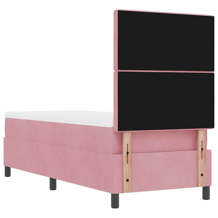Box spring seng med madras Lyserød 80 x 200 cm Fløjl