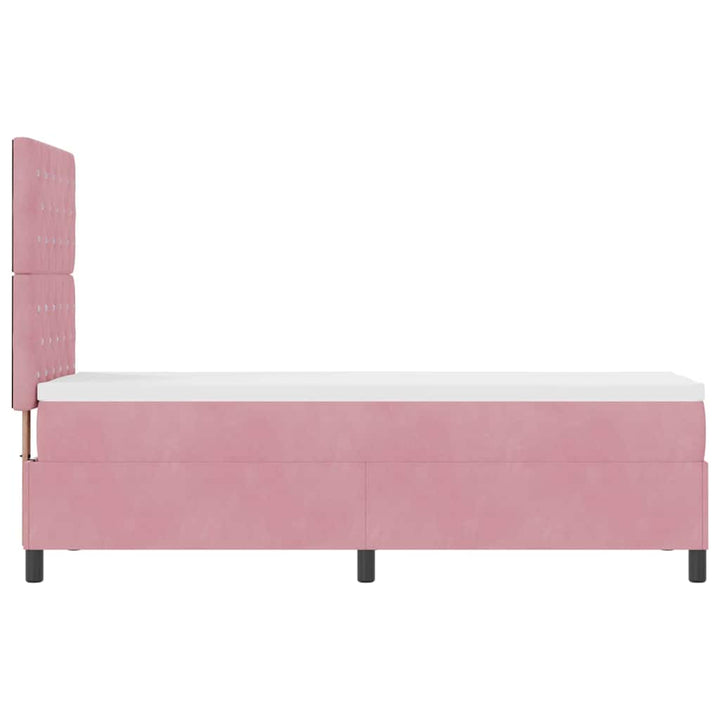 Box spring seng med madras Lyserød 80 x 200 cm Fløjl