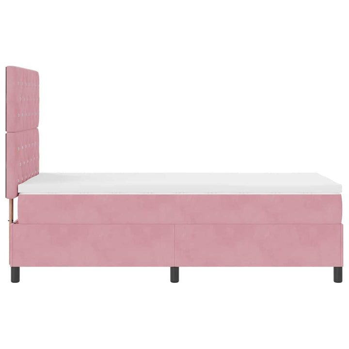 Box spring seng med madras Lyserød 90 x 200 cm Fløjl