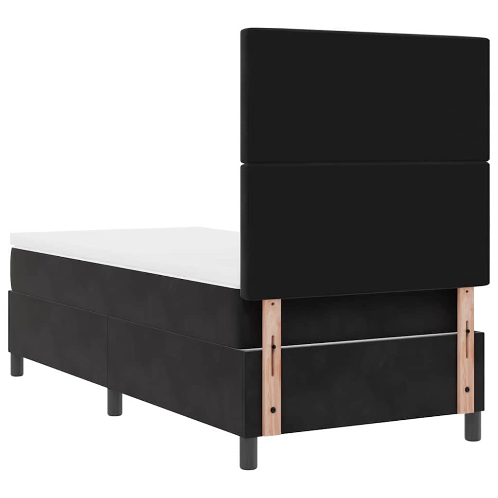Box spring seng med madras Sort 100 x 200 cm Fløjl