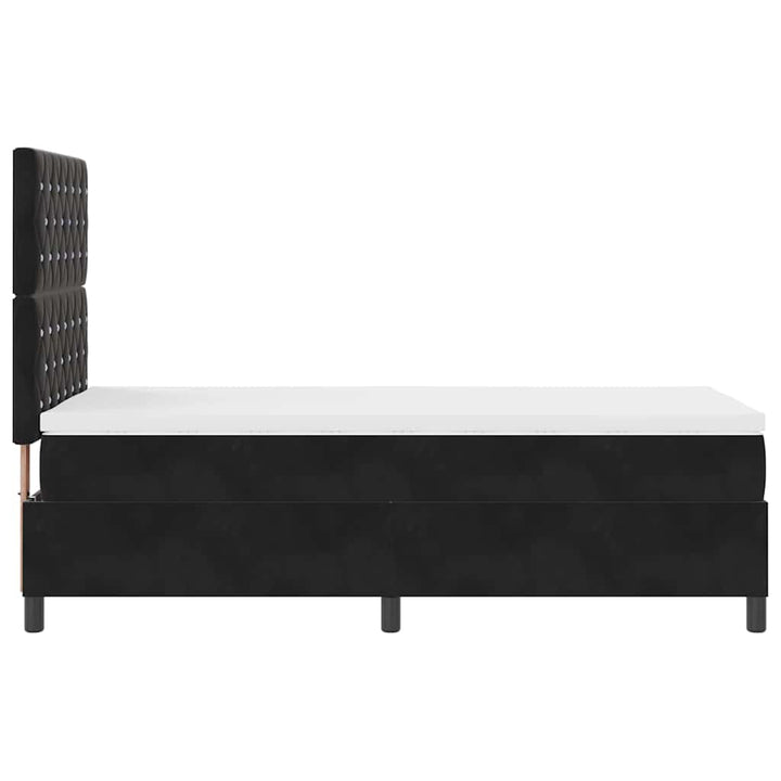 Box spring seng med madras Sort 100 x 200 cm Fløjl