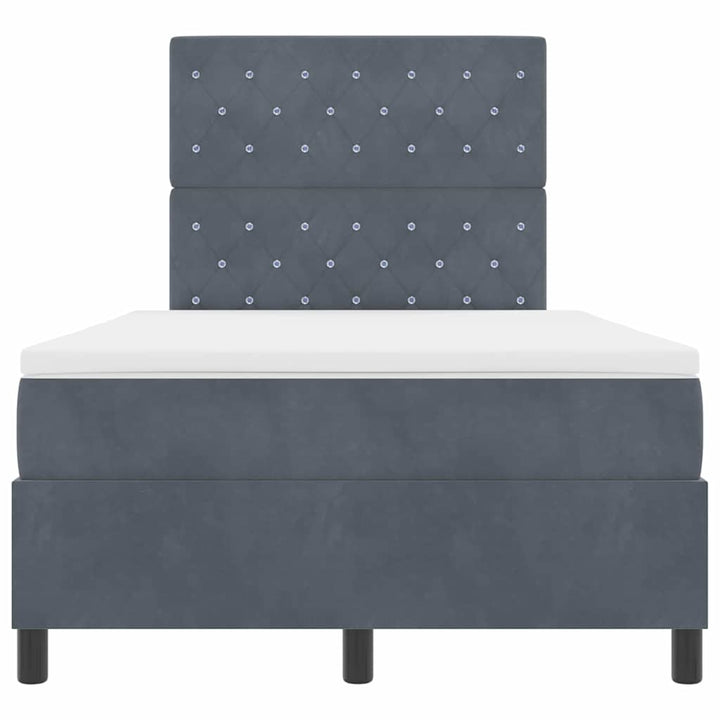 Box spring seng med madras Mørkegrå 120 x 190 cm Fløjl