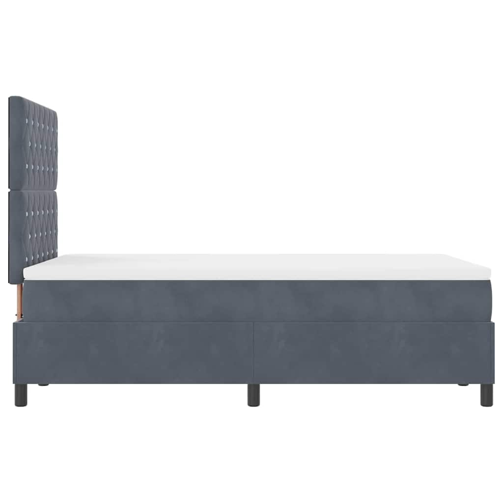 Box spring seng med madras Mørkegrå 120 x 190 cm Fløjl