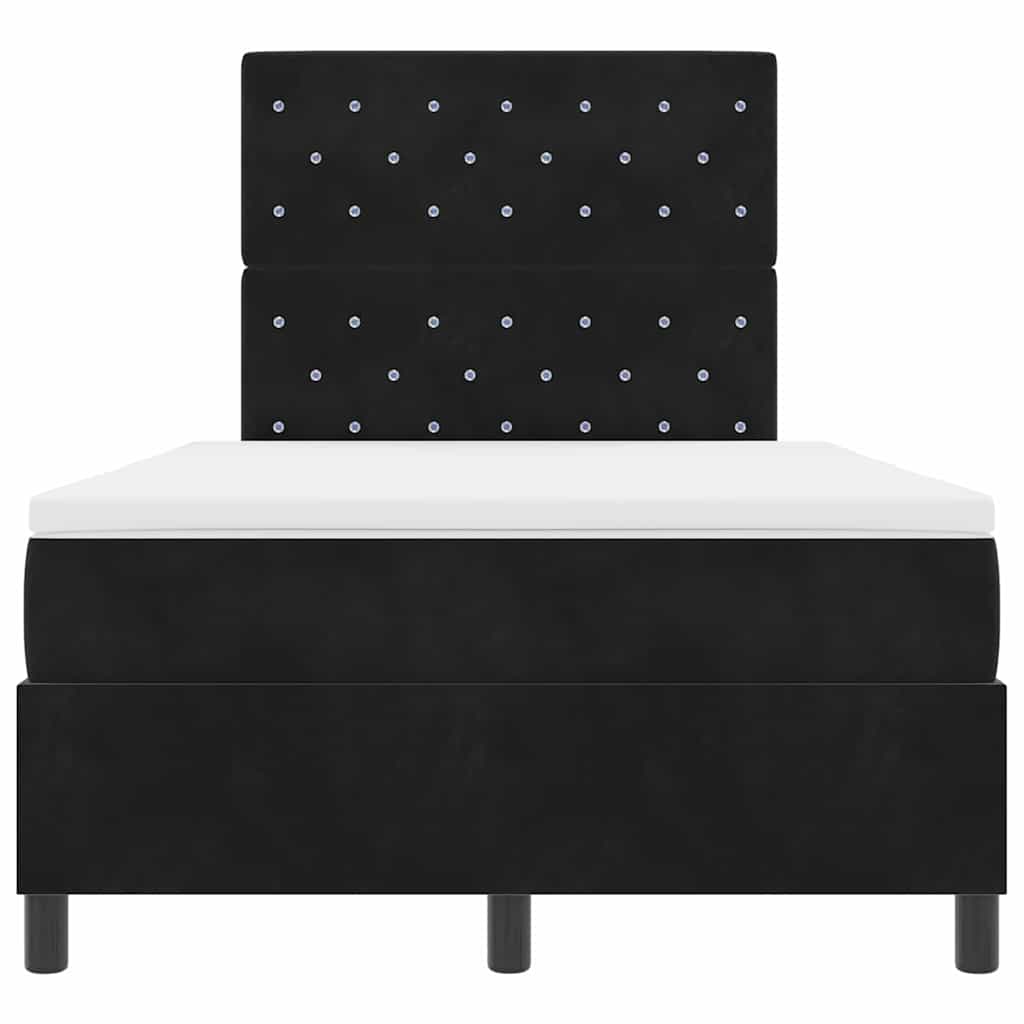 Box spring seng med madras Sort 120 x 190 cm Fløjl