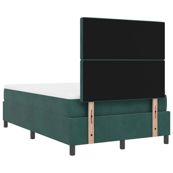 Box spring seng med madras Mørkegrøn 120 x 190 cm Fløjl