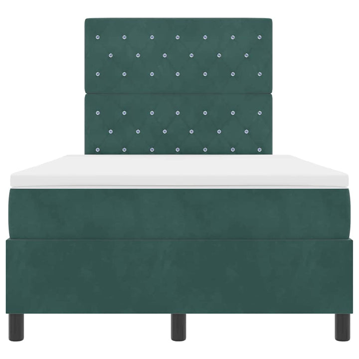 Box spring seng med madras Mørkegrøn 120 x 200 cm Fløjl