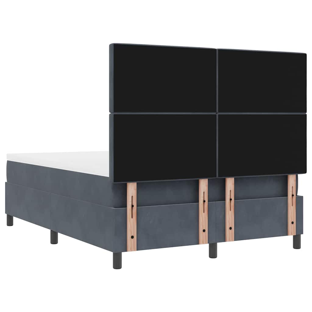 Box spring seng med madras Mørkegrå 140 x 190 cm Fløjl