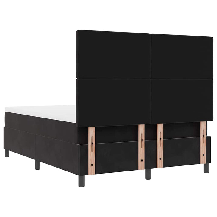 Box spring seng med madras Sort 160 x 200 cm Fløjl