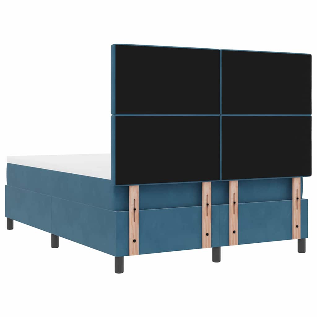 Box spring seng med madras Mørk blå 160 x 200 cm Fløjl
