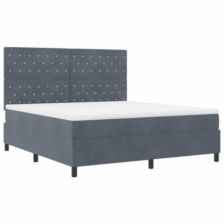 Box spring seng med madras Mørkegrå 180 x 200 cm Fløjl