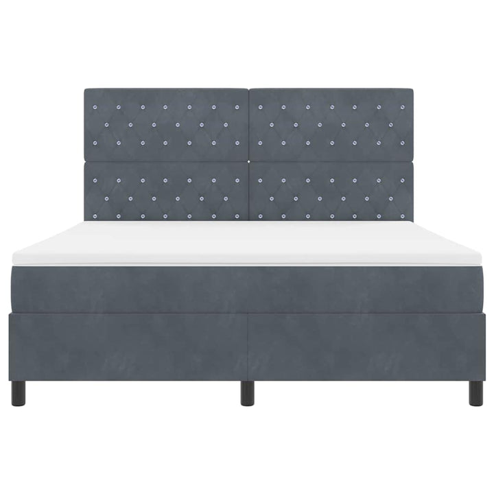 Box spring seng med madras Mørkegrå 180 x 200 cm Fløjl