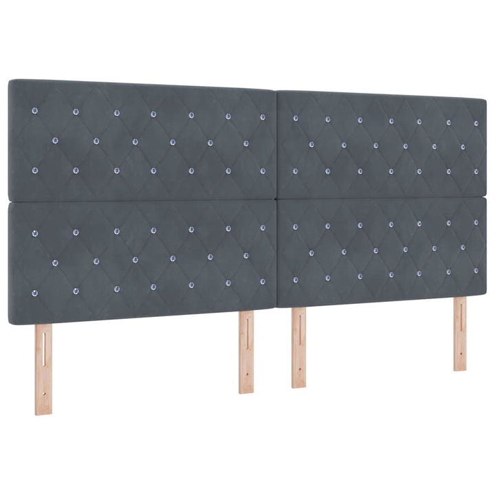 Box spring seng med madras Mørkegrå 200 x 200 cm Fløjl