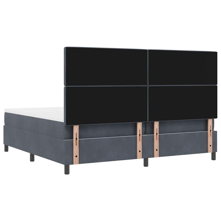 Box spring seng med madras Mørkegrå 200 x 200 cm Fløjl