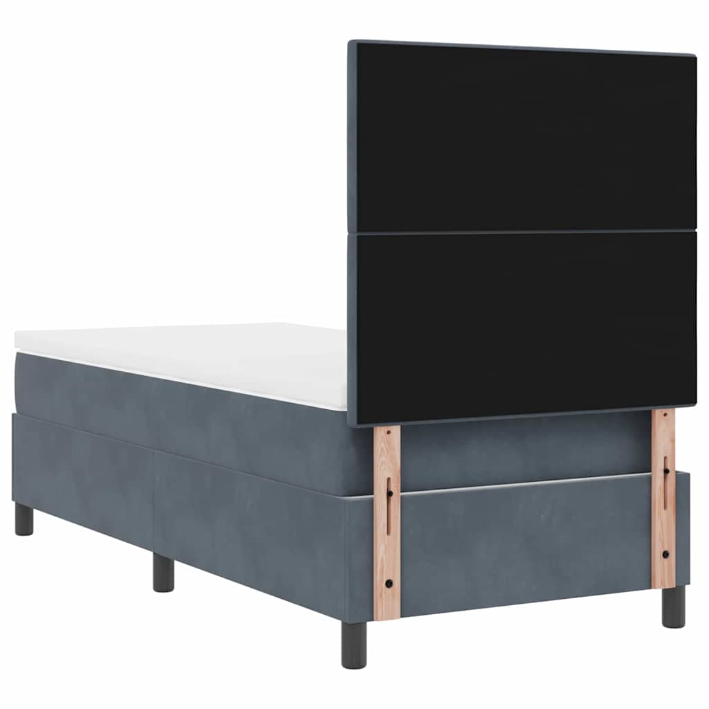 Box spring seng med madras Mørkegrå 100 x 200 cm Fløjl