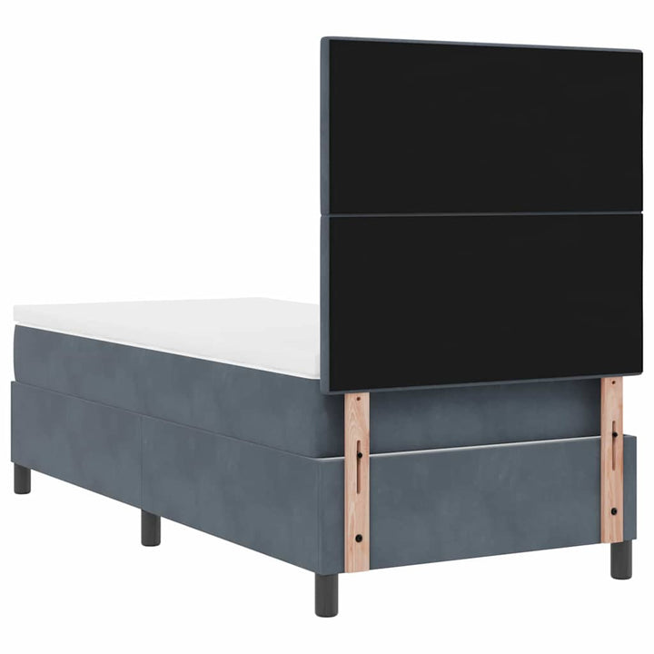 Box spring seng med madras Mørkegrå 100 x 200 cm Fløjl