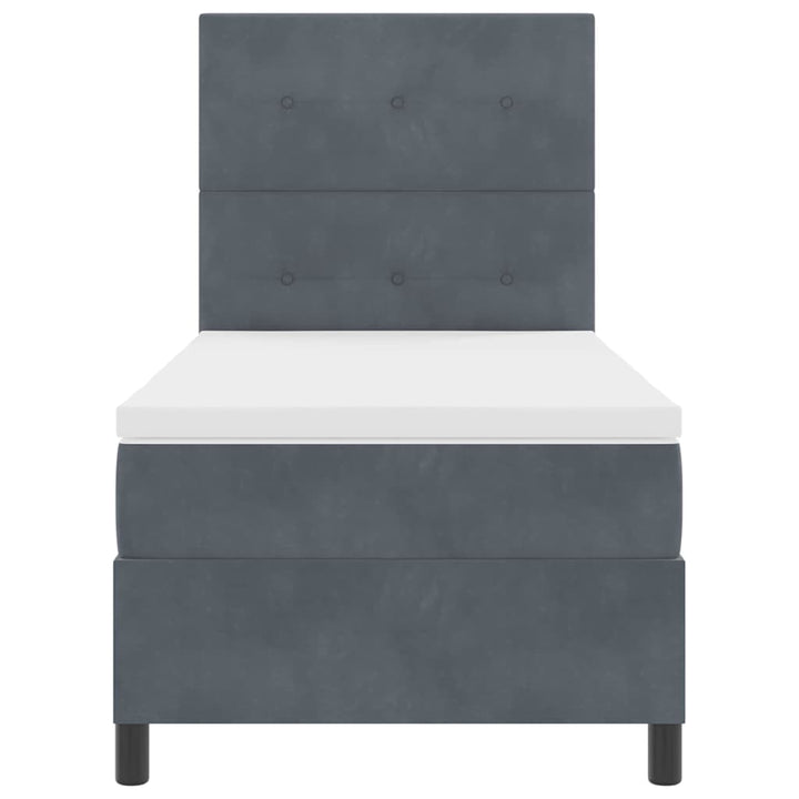 Box spring seng med madras Mørkegrå 100 x 200 cm Fløjl