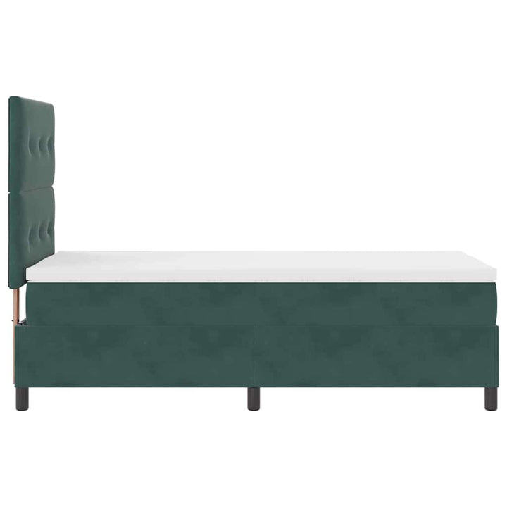 Box spring seng med madras Mørkegrøn 100 x 200 cm Fløjl