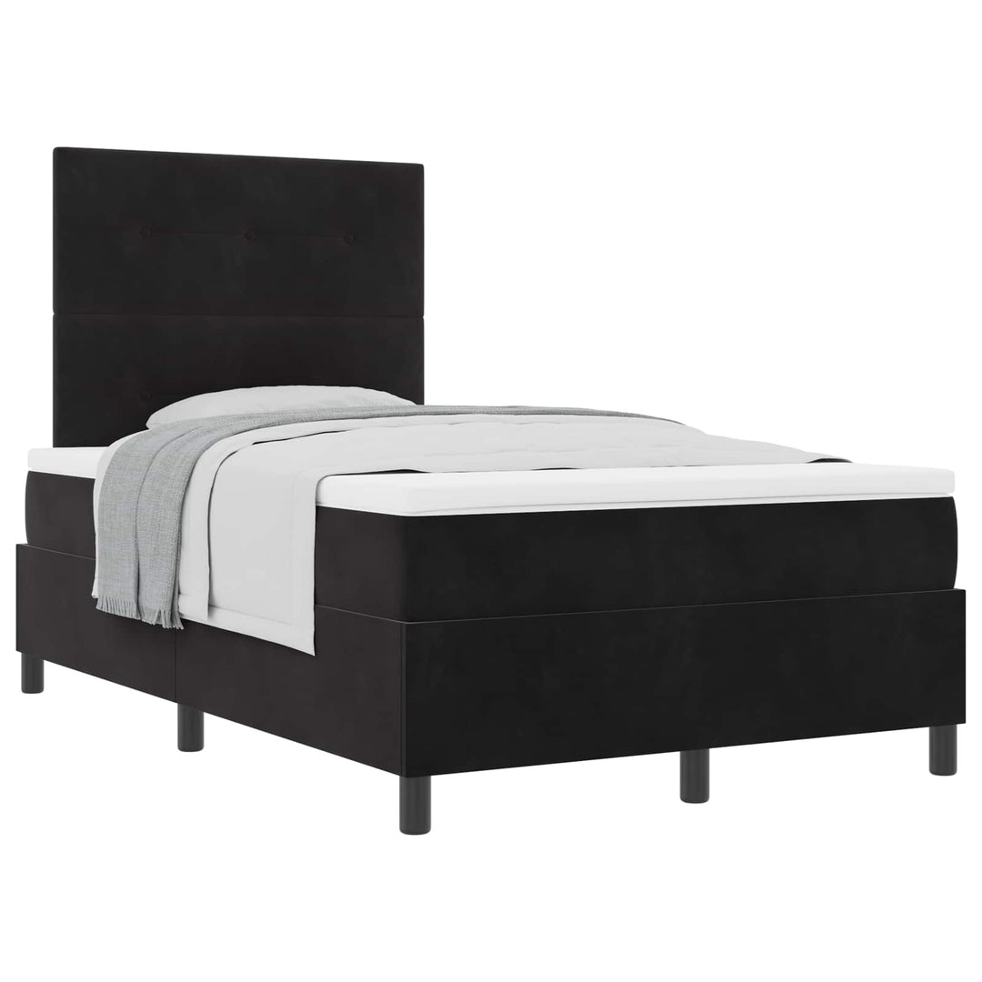 Box spring seng med madras Sort 120 x 190 cm Fløjl