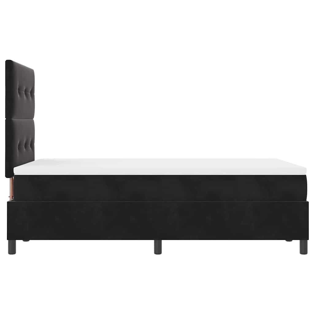 Box spring seng med madras Sort 120 x 190 cm Fløjl