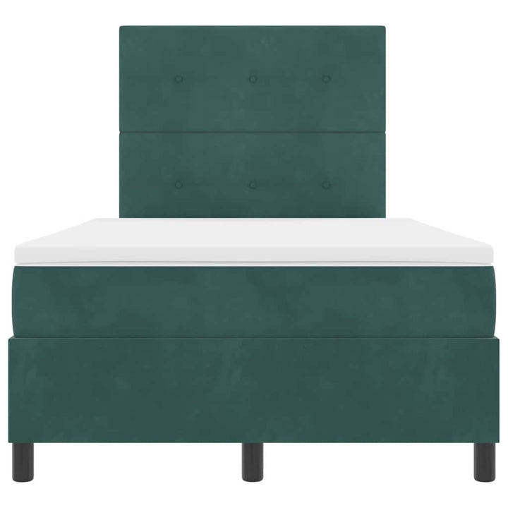 Box spring seng med madras Mørkegrøn 120 x 190 cm Fløjl