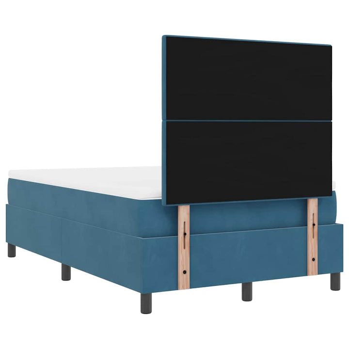 Box spring seng med madras Mørk blå 120 x 190 cm Fløjl