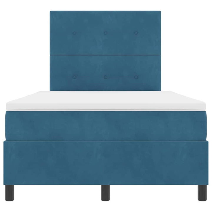 Box spring seng med madras Mørk blå 120 x 190 cm Fløjl