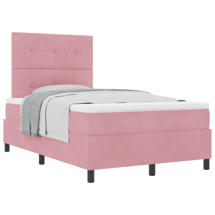 Box spring seng med madras Lyserød 120 x 190 cm Fløjl