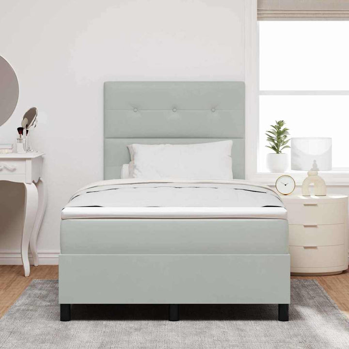 Box spring seng med madras Lysegrå 120 x 200 cm Fløjl